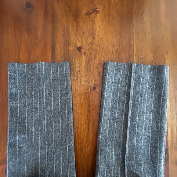 FACONNABLE Wool Cashmere Dress PANTS Women 10 Gray Pinstripe Career Tweed Office - Picture 14 of 14